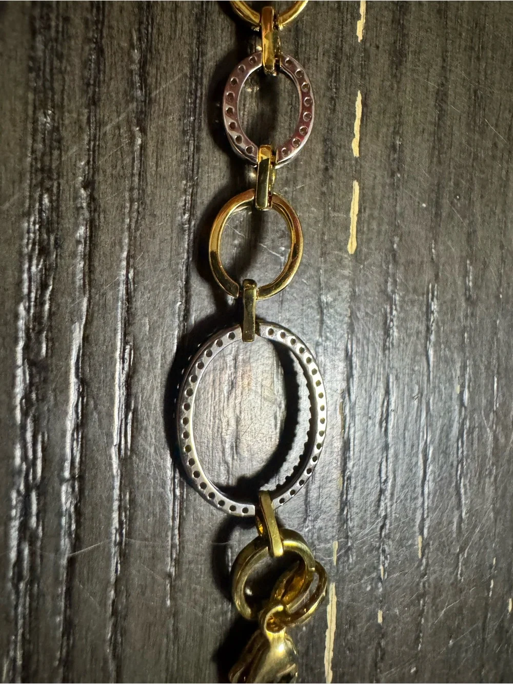 Source Unknown Two-Tone Oval & Round Link Bracelet - Gold and Silver